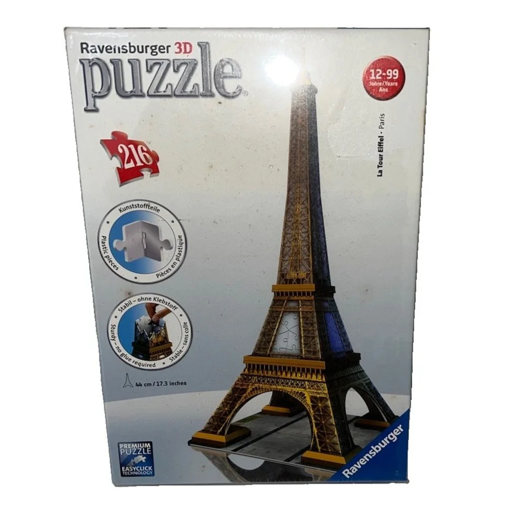 Puzzle RAVENSBURGER EIFFEL TOWER 216 PC 3D JIGSAW FACTORY SEALED Germany (3/b18)